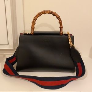 GUCCI Nymphaea Top Handle Bag Leather